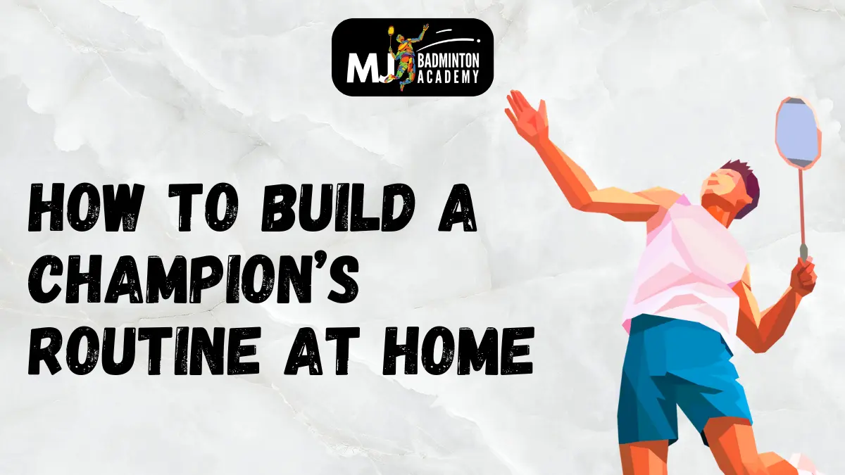 Badminton players exercise